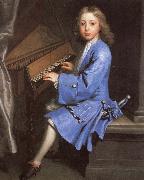 an 18th century painting of young man playing the spinet by jonathan richardson samuel pepys